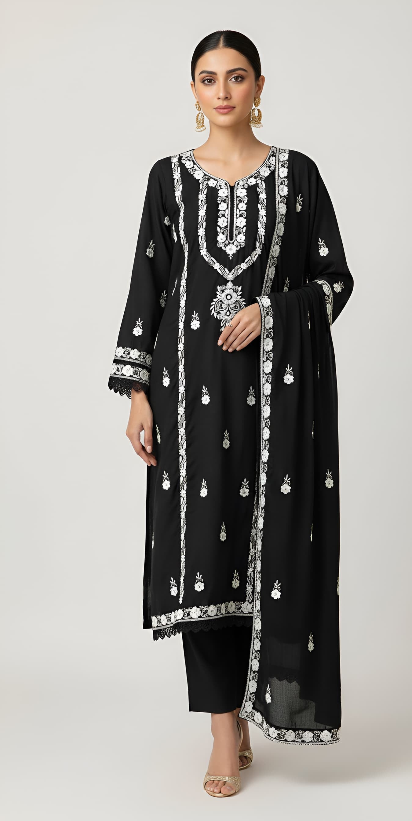 3 Piece -Embroidered Suit -SK-001