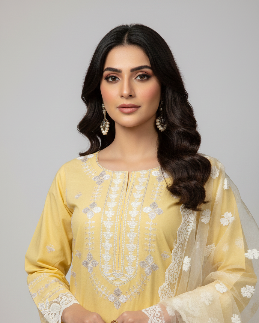 3 Piece -Embroidered Suit -SK-013