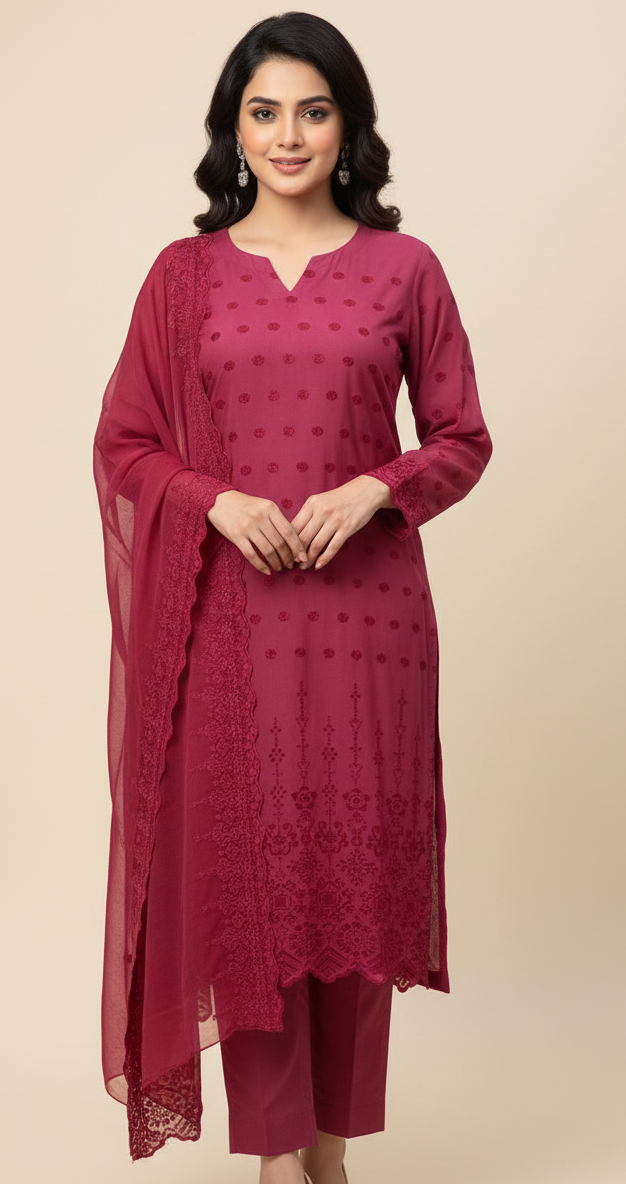 2 Piece -Embroidered Suit -SK-015