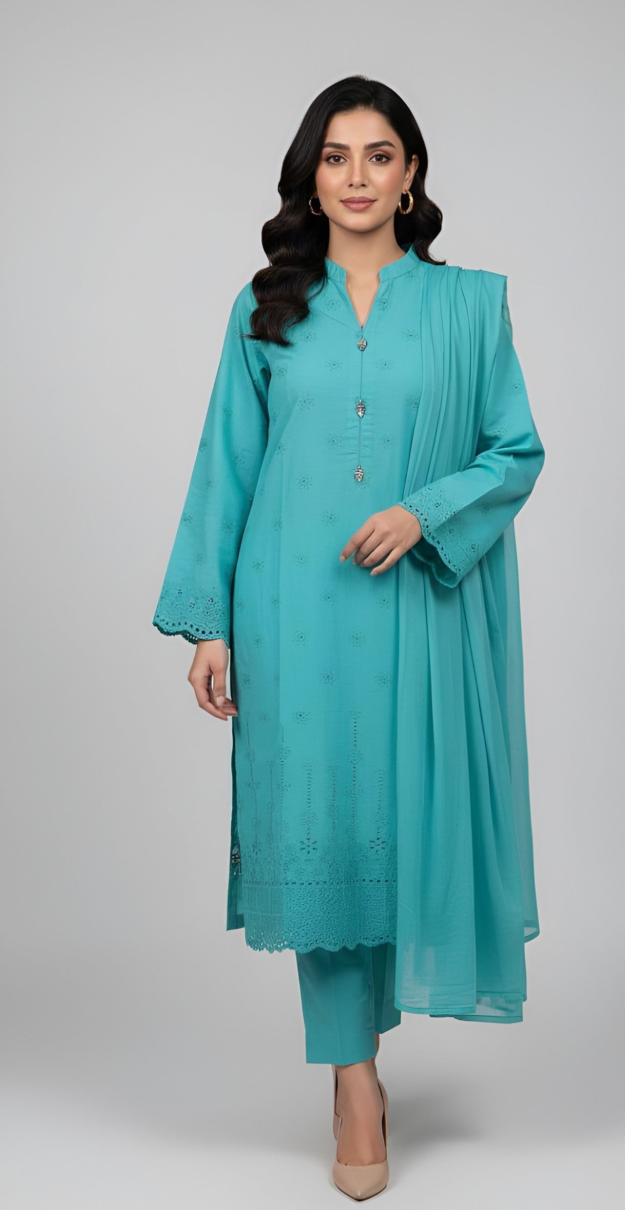 2 Piece -Embroidered Suit -SK-016