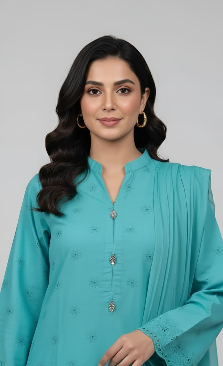 2 Piece -Embroidered Suit -SK-016