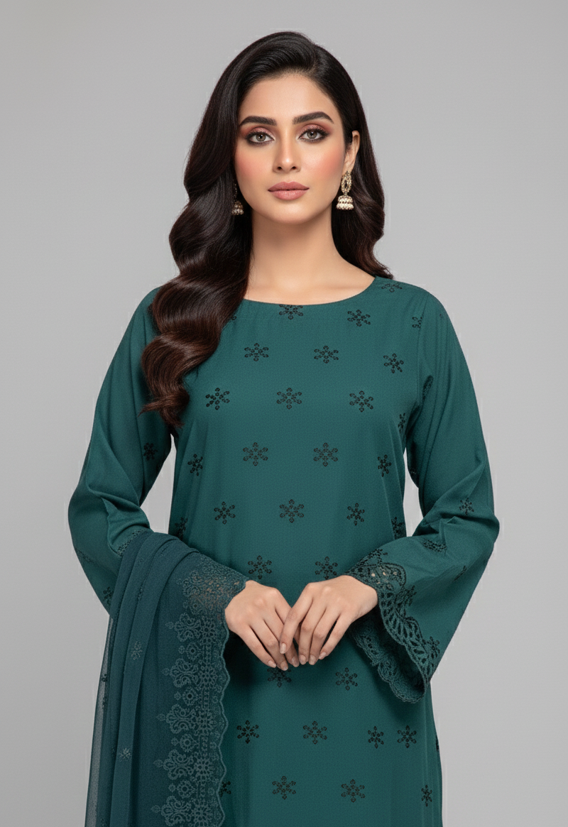 2 Piece -Embroidered Suit -SK-017