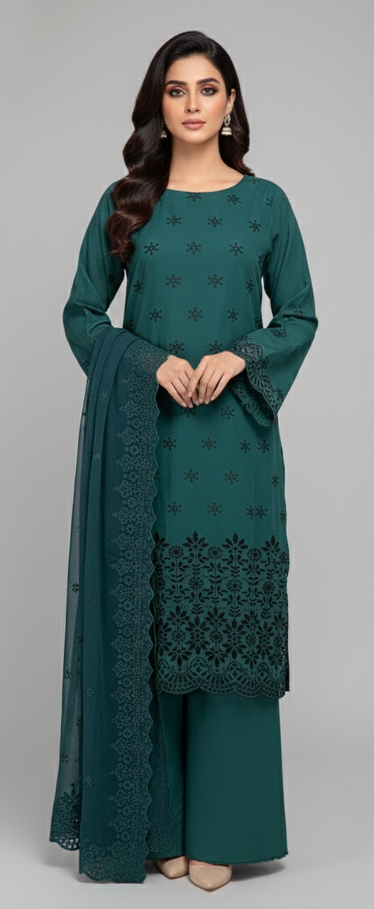 2 Piece -Embroidered Suit -SK-017