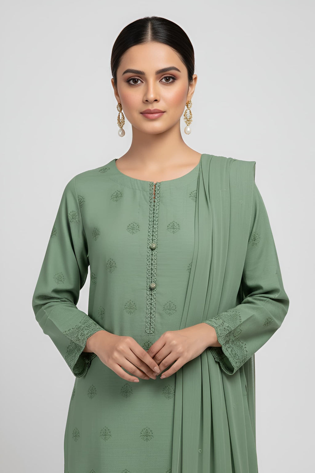 2 Piece -Embroidered Suit -SK-018