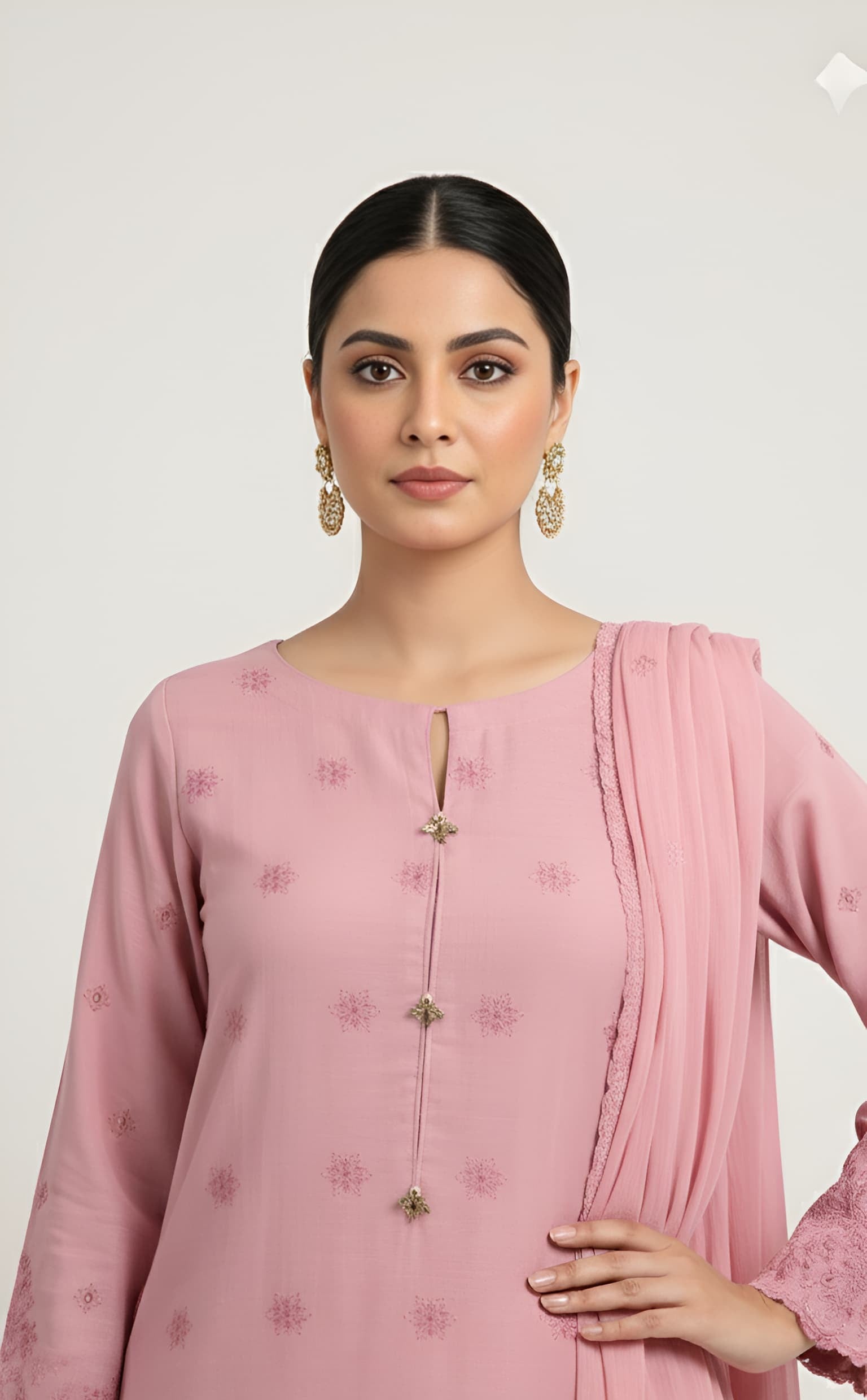 2 Piece -Embroidered Suit -SK-019