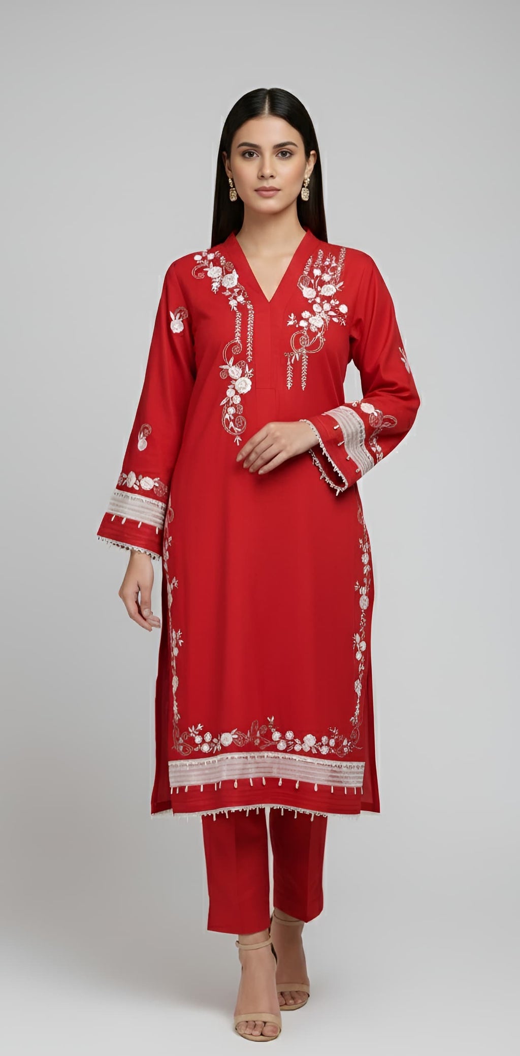 2 Piece -Embroidered Suit -SK-022