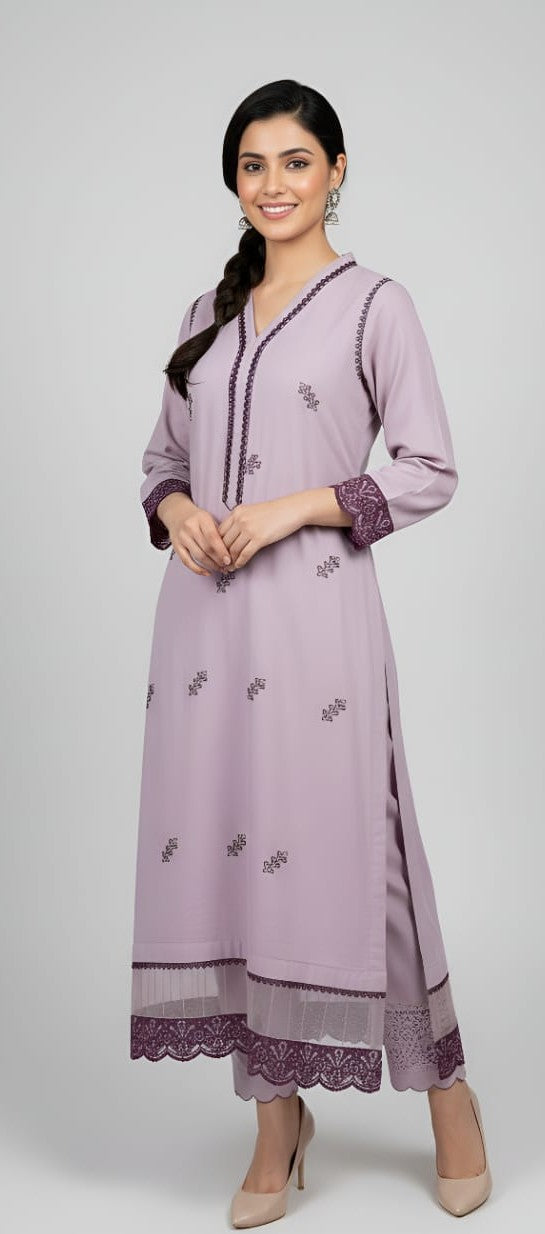 2 Piece -Embroidered Suit -SK-024