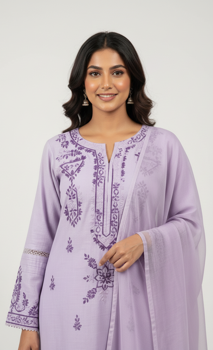 3 Piece -Embroidered Suit -Sk-028