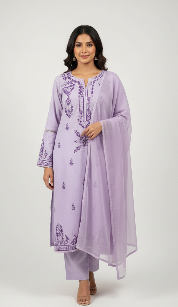 3 Piece -Embroidered Suit -Sk-028