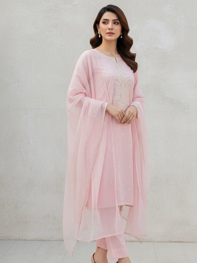 3 Piece -Embroidered Suit -SK-032