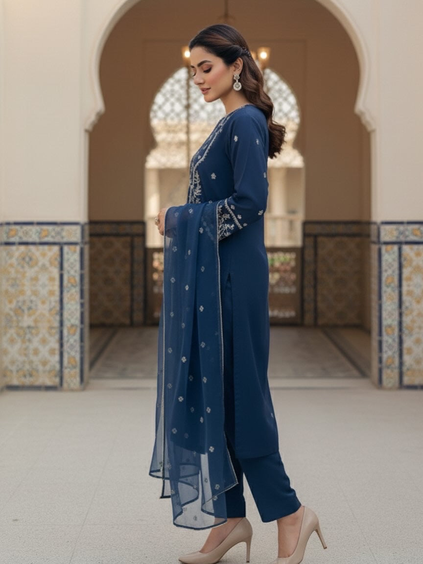 3 Piece -Embroidered Suit -SK-034