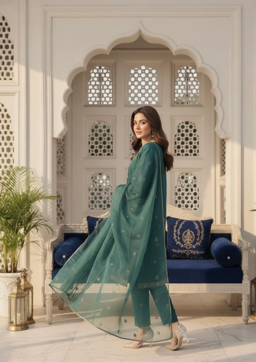 3 Piece -Embroidered Suit -SK-035