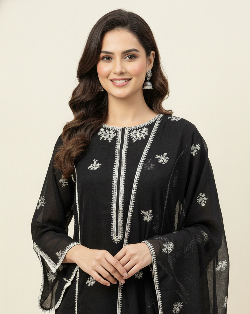 3 Piece -Embroidered Suit -SK-5001