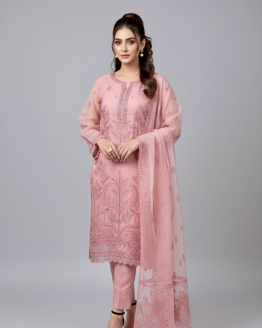 3 Piece -Embroidered Suit -SK-5002
