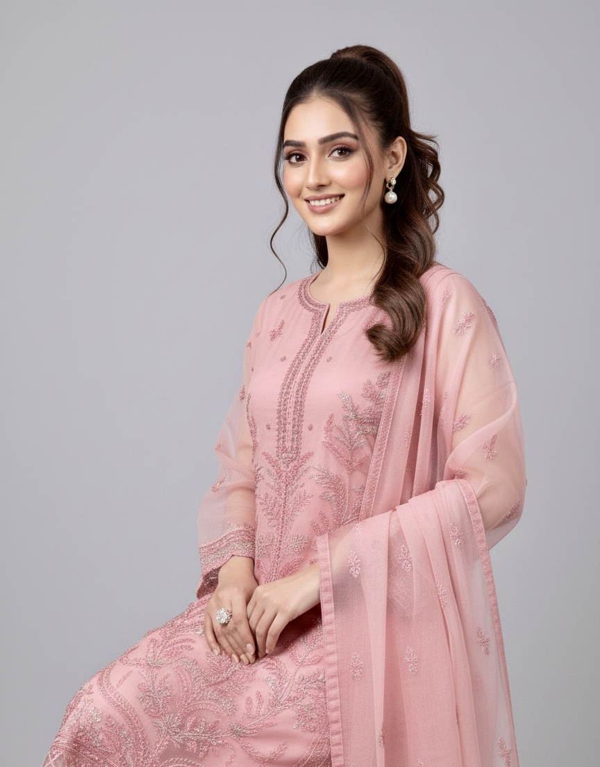 3 Piece -Embroidered Suit -SK-5002