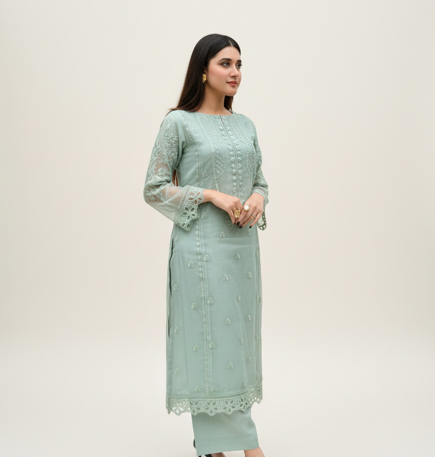 3 Piece -Embroidered Suit -SK-5003