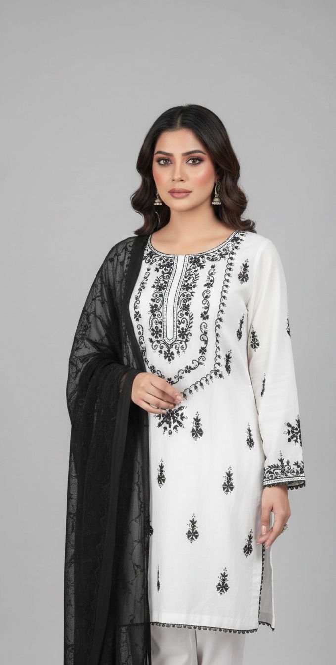 3 Piece -Embroidered Suit -SK-014